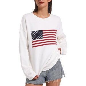 NEW AMERICAN FLAG OVERSIZED SWEATER NWOT Sz SM